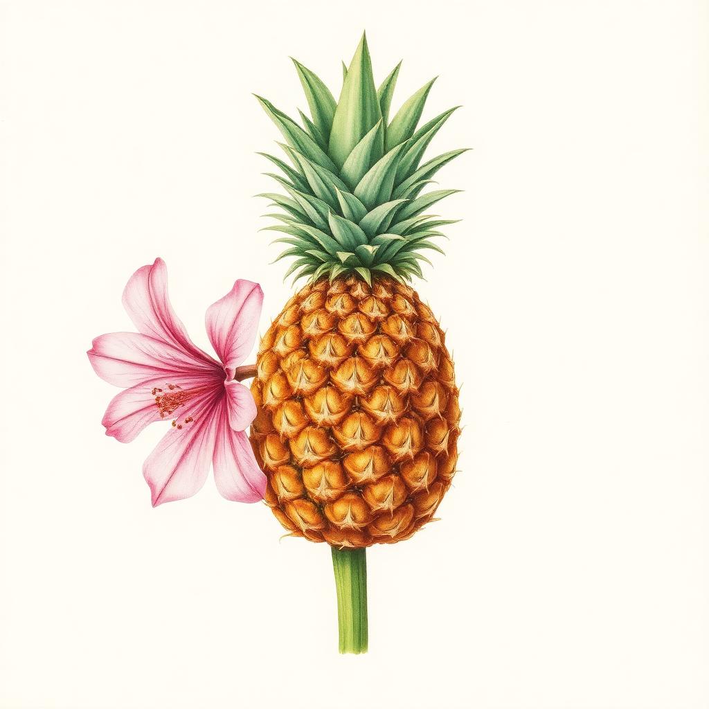 Ananas – Botanische Illustration