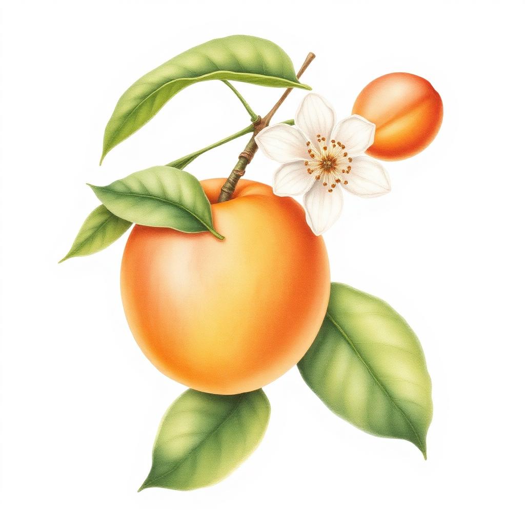 Aprikose – Botanische Illustration