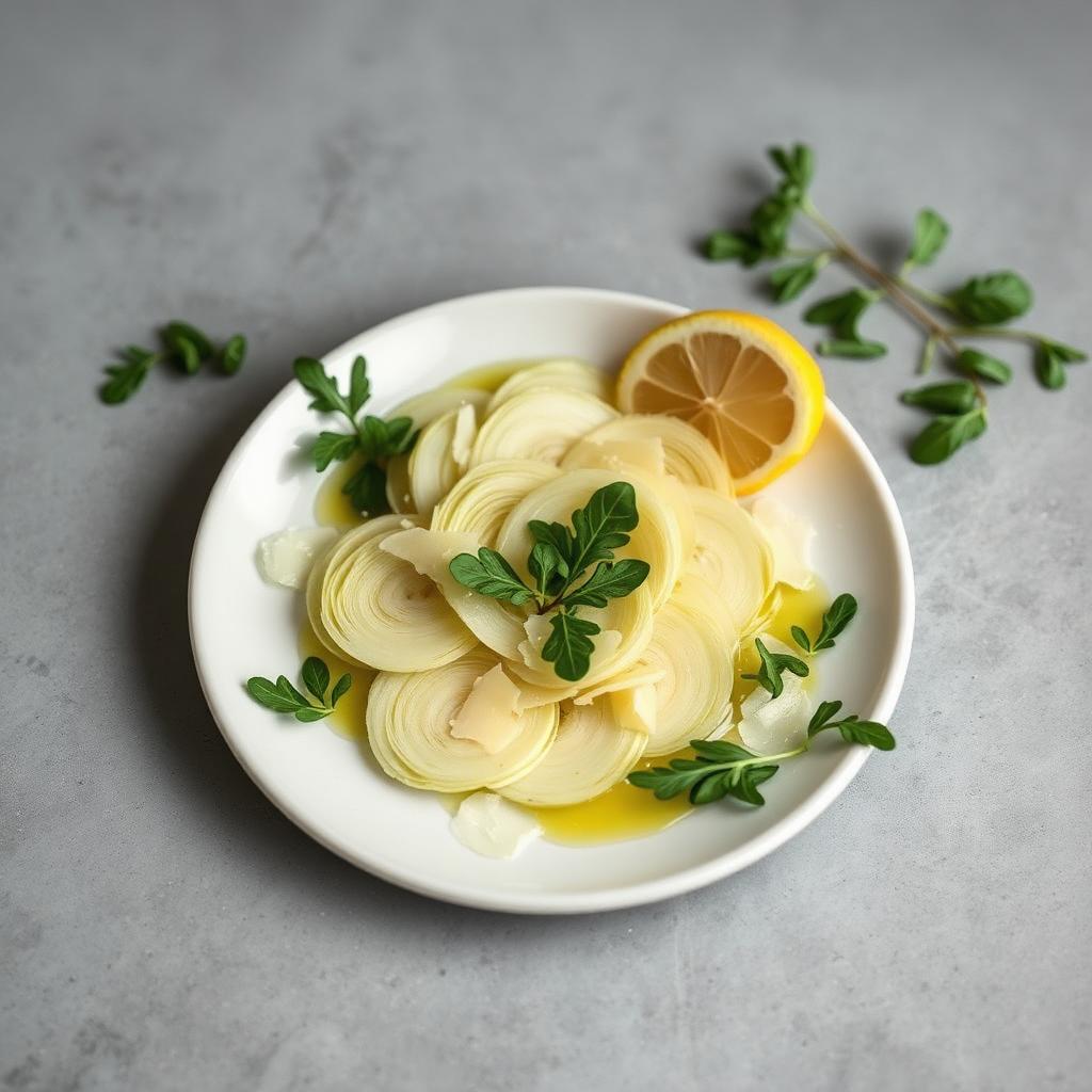 Artischocken-Carpaccio mit Zitrone & Parmesan