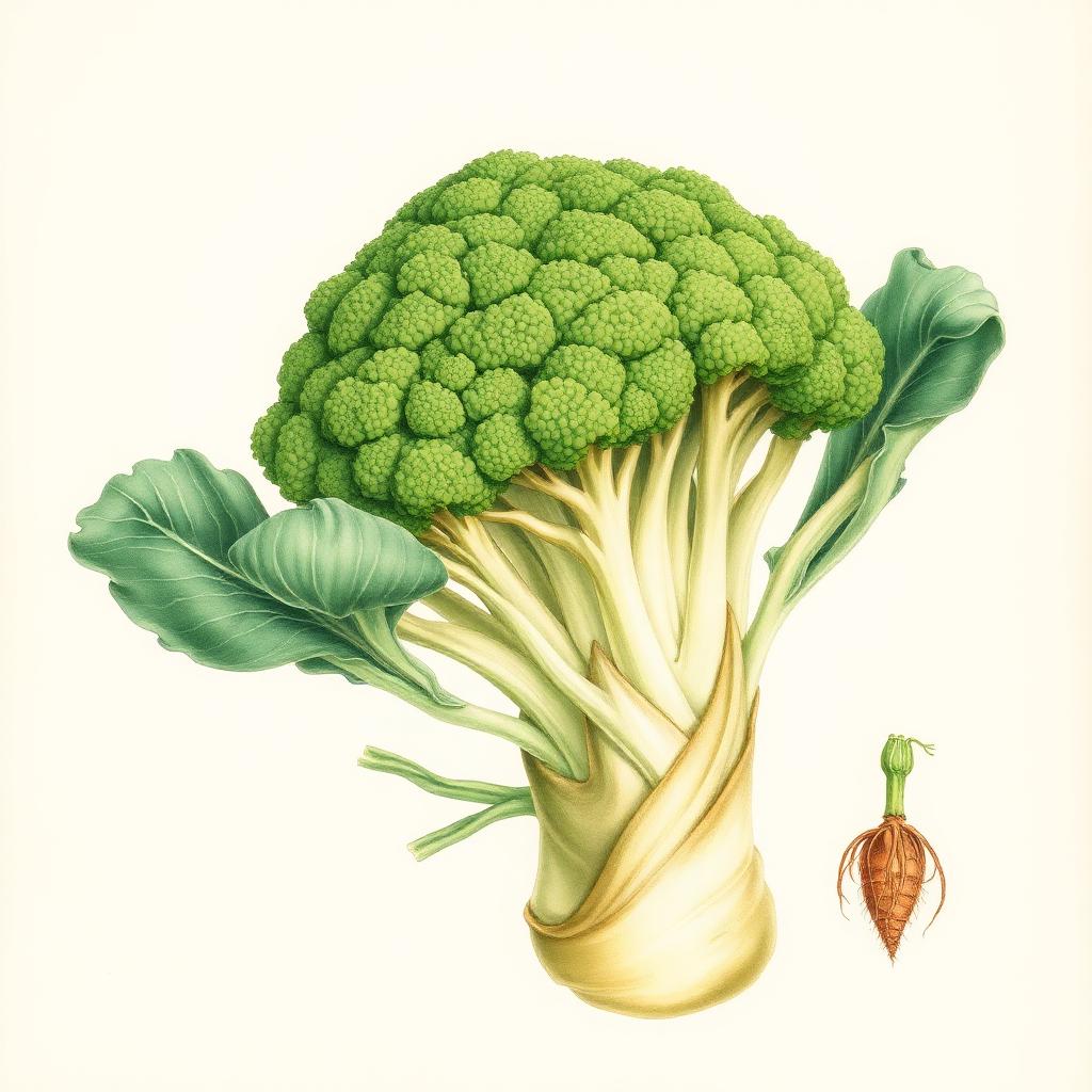 Brokkoli – Botanische Illustration