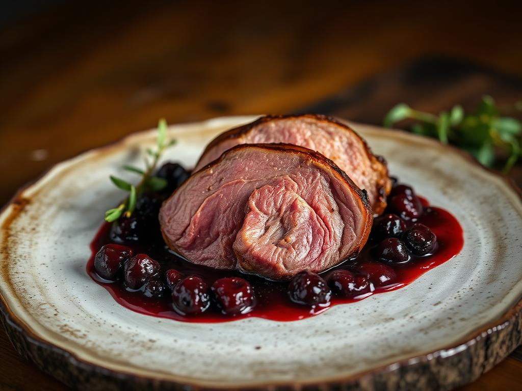 Entenbrust mit Holunderbeeren-Sauce