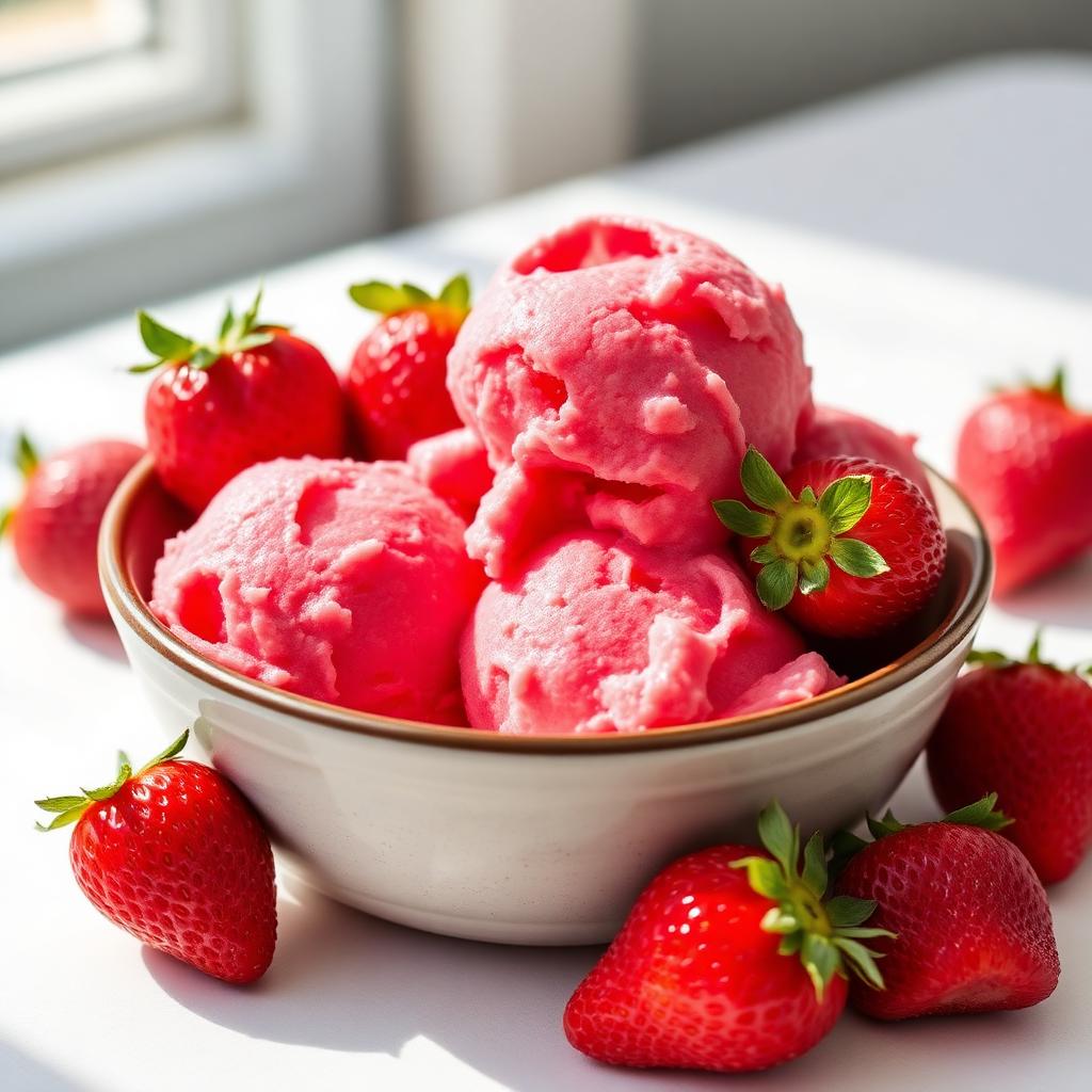 Erdbeer-Sorbet