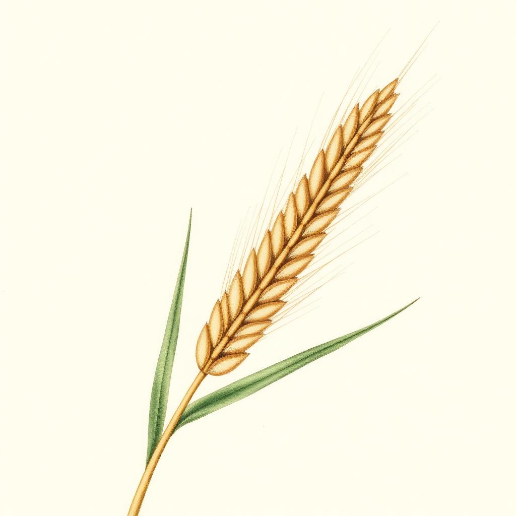 Gerste – Botanische Illustration