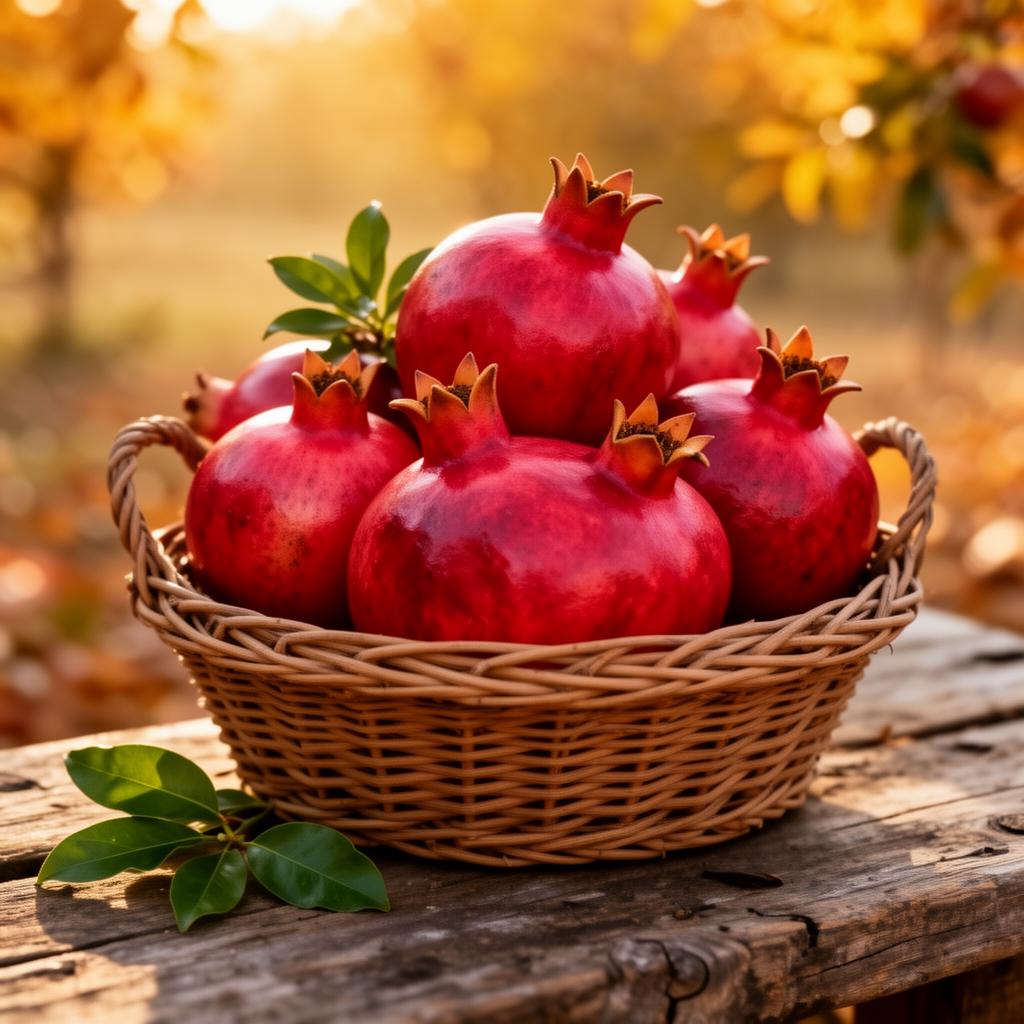 Granatapfel – Erntezeit – reife Früchte im Herbst