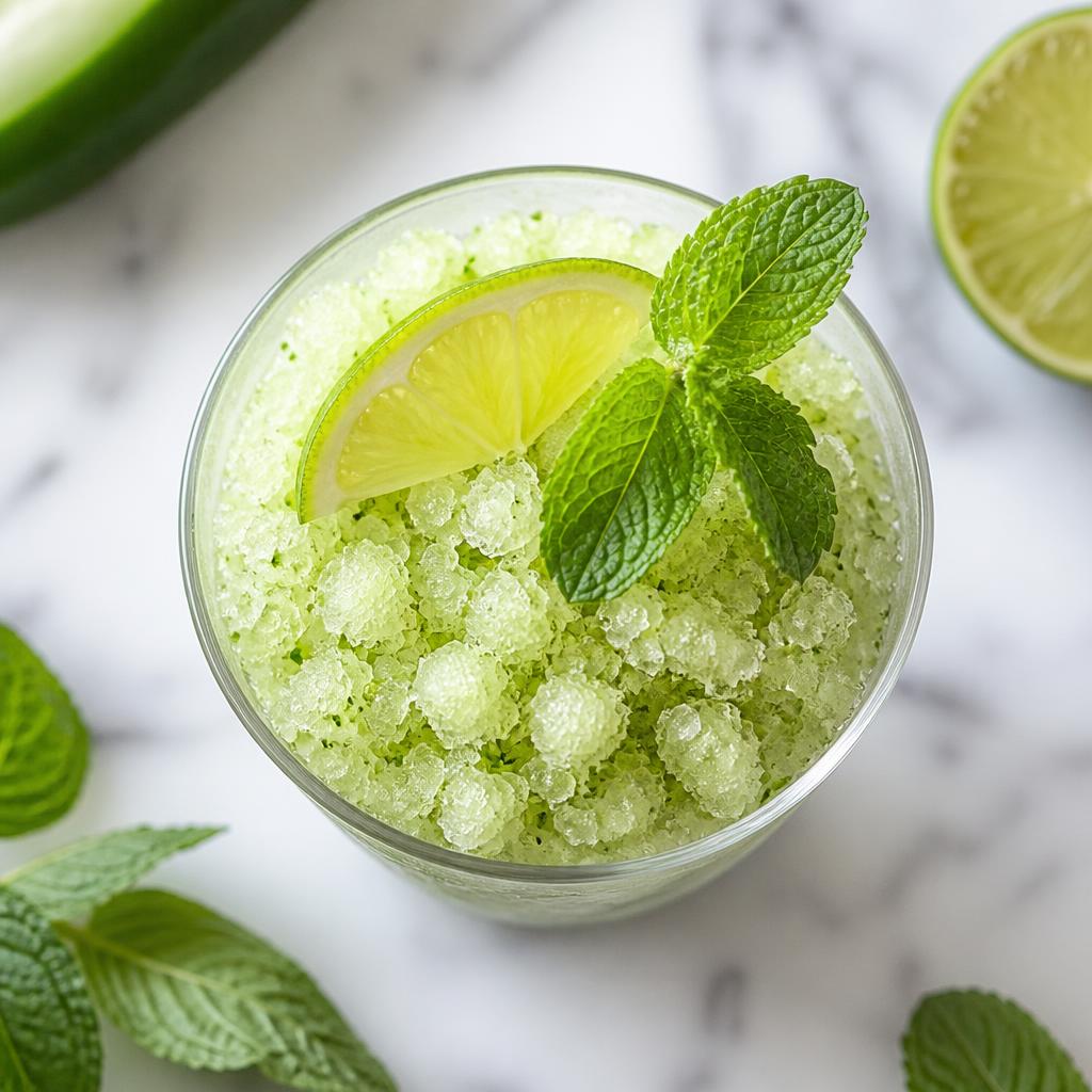 Gurken-Limetten-Minze-Granita