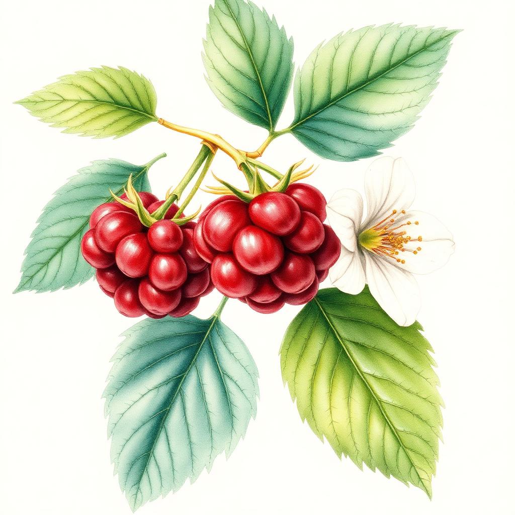 Himbeere – Botanische Illustration