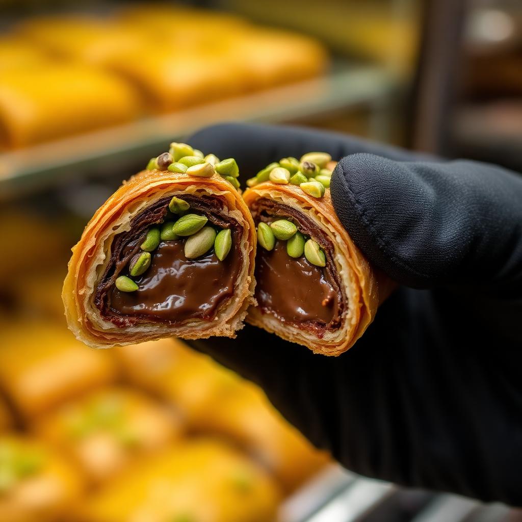 Hünkar Konağı – Baklava-Röllchen mit Schokolade