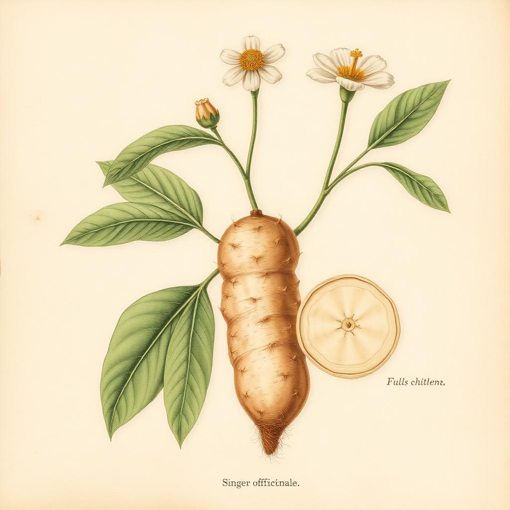 Ingwer – Botanische Illustration