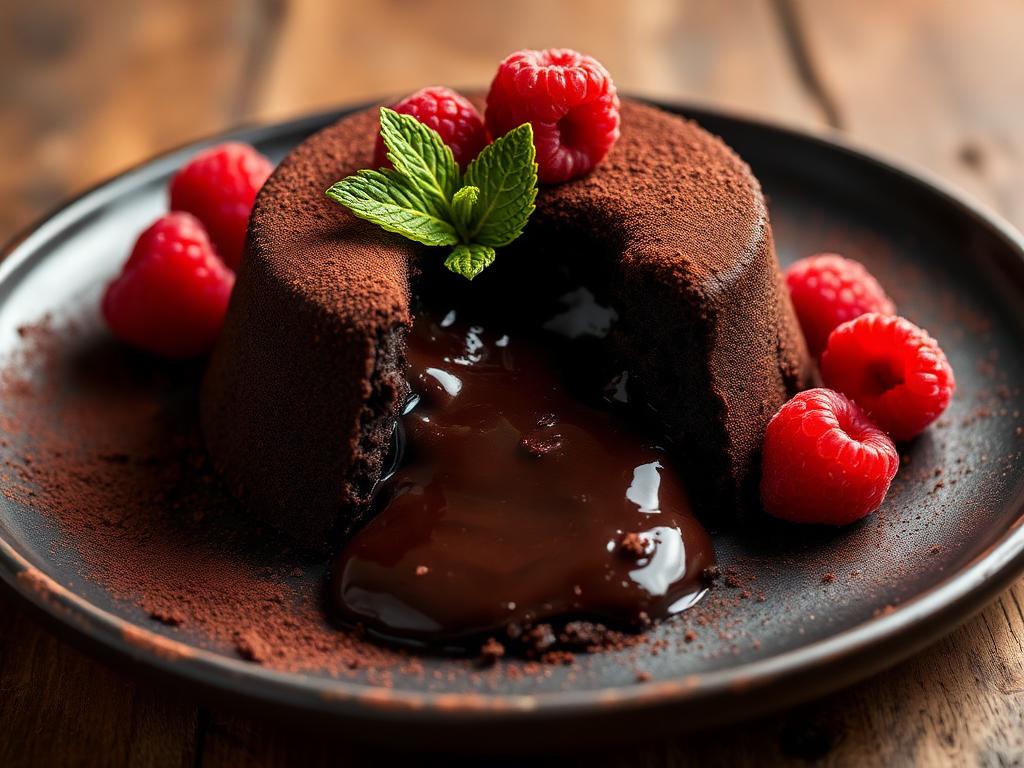Kakao-Fondant mit flüssigem Kern