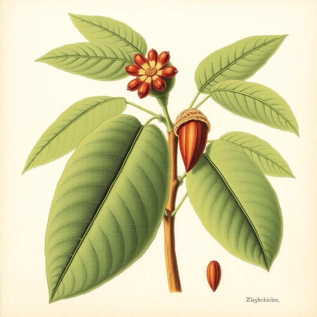 Kakao – Botanische Illustration