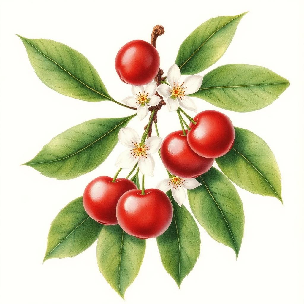 Kirsche – Botanische Illustration