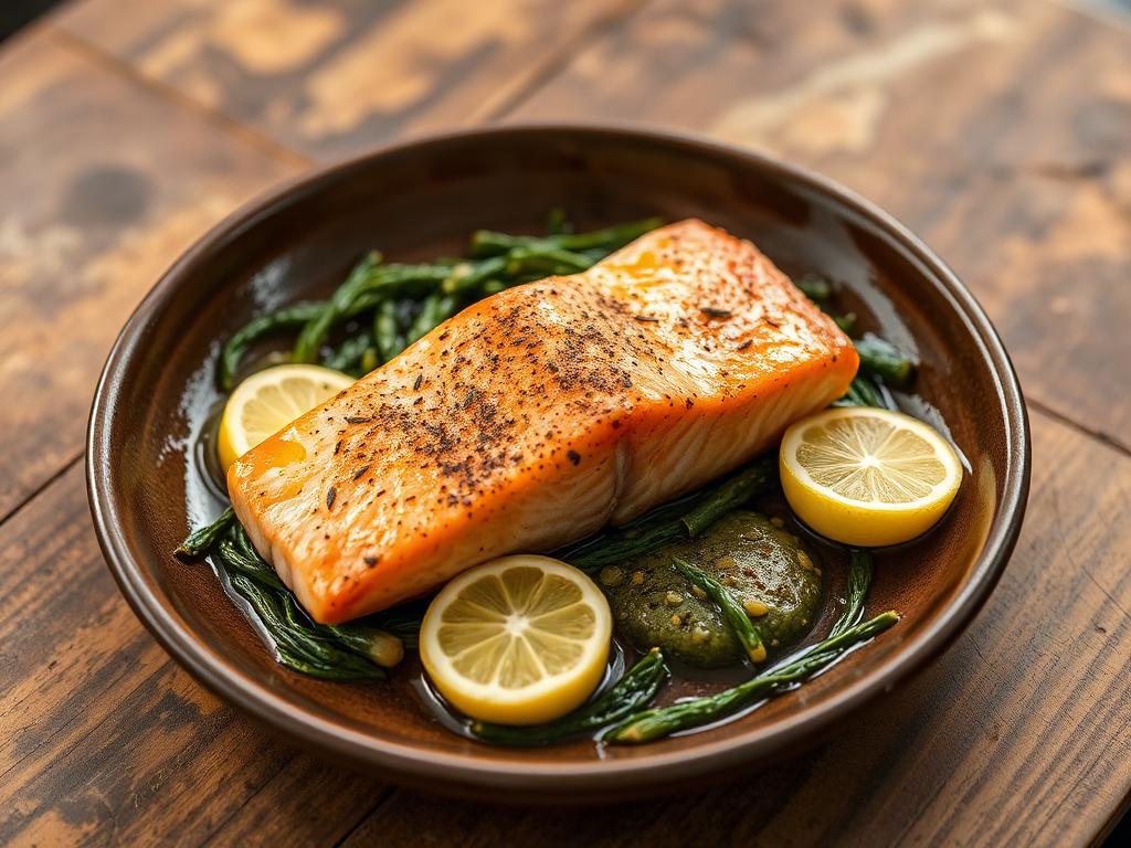 Lachs auf Bärlauch-Spinat