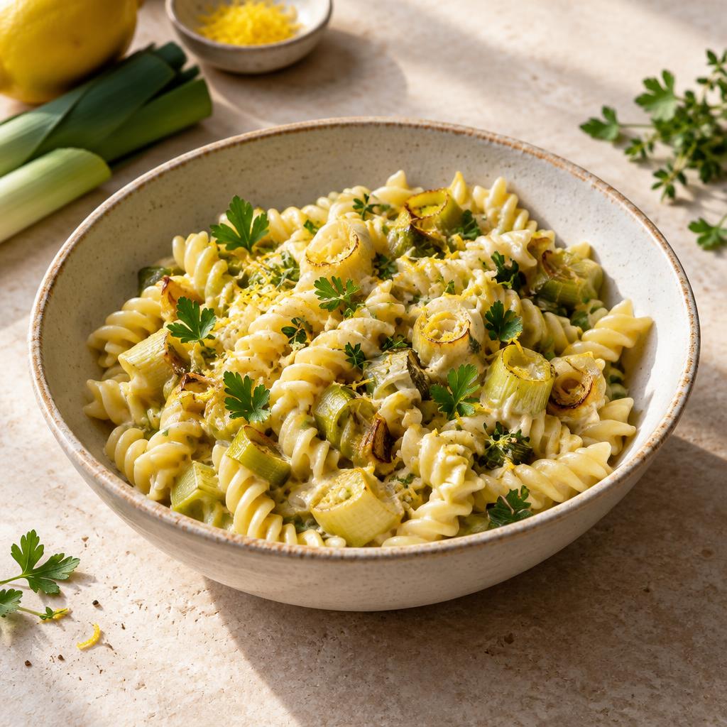Vegane Lauch-Pasta für die Darmgesundheit