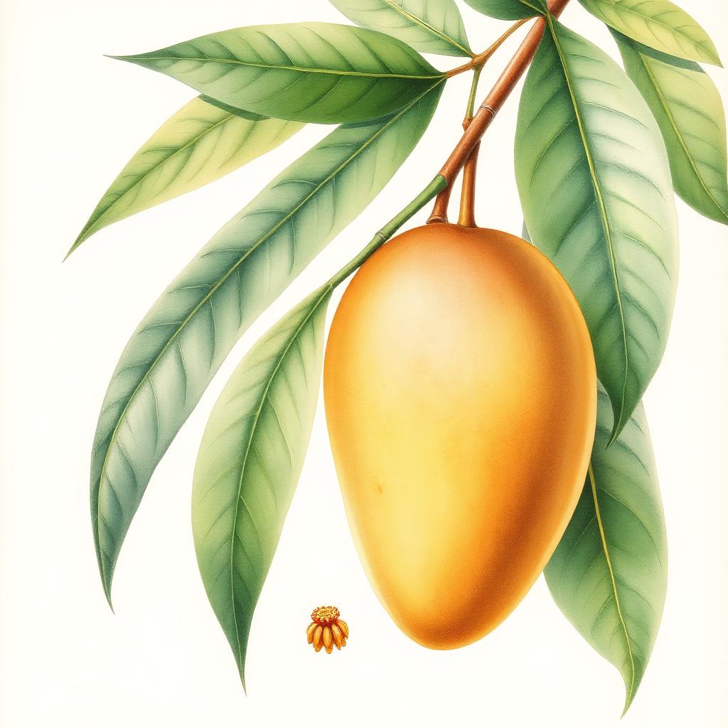 Mango – Botanische Illustration