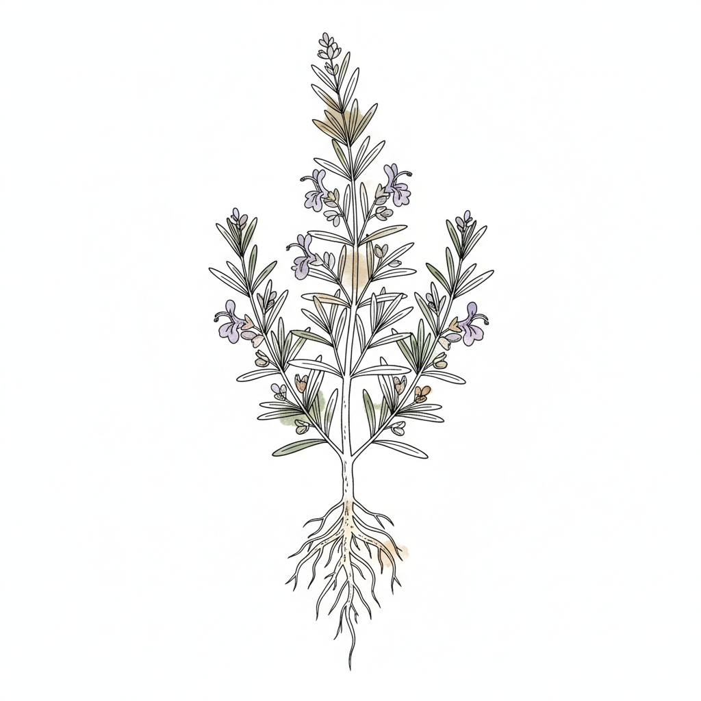 Rosmarin – Botanische Illustration