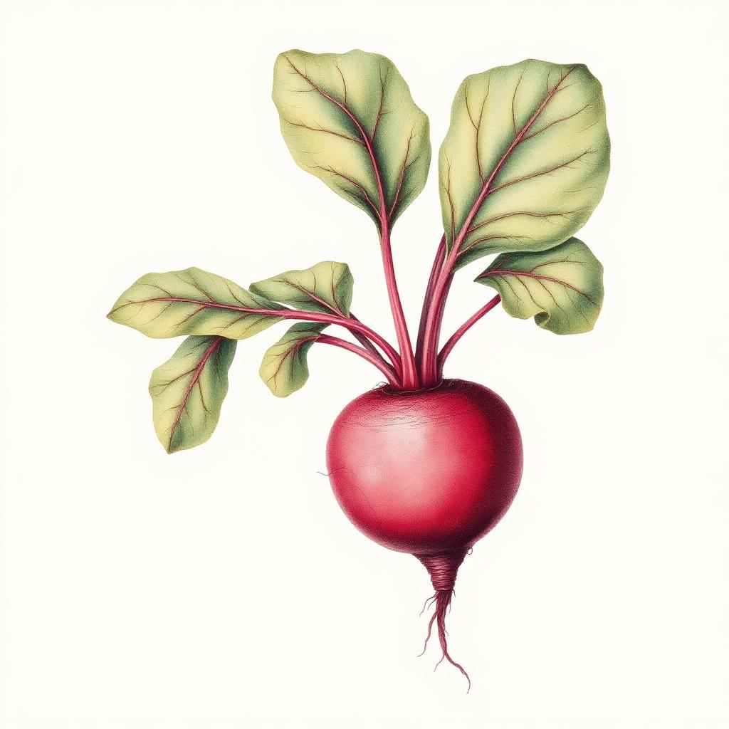 Rote Beete – Botanische Illustration