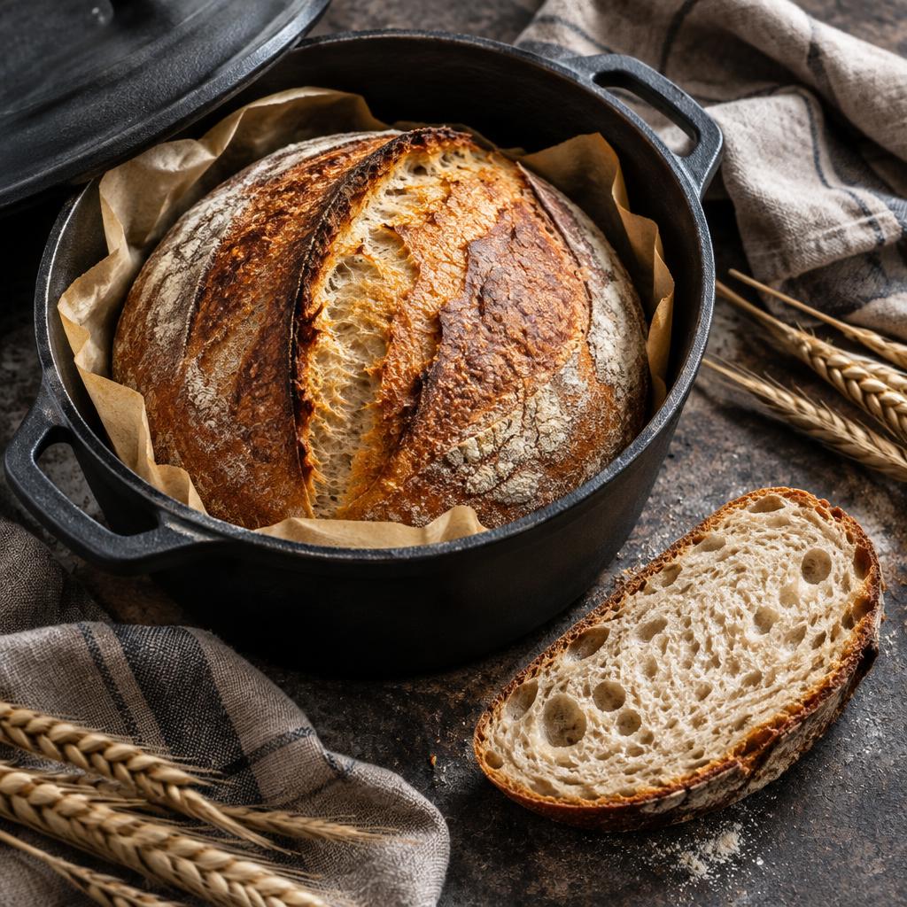 Sauerteigbrot aus dem Gusseisentopf