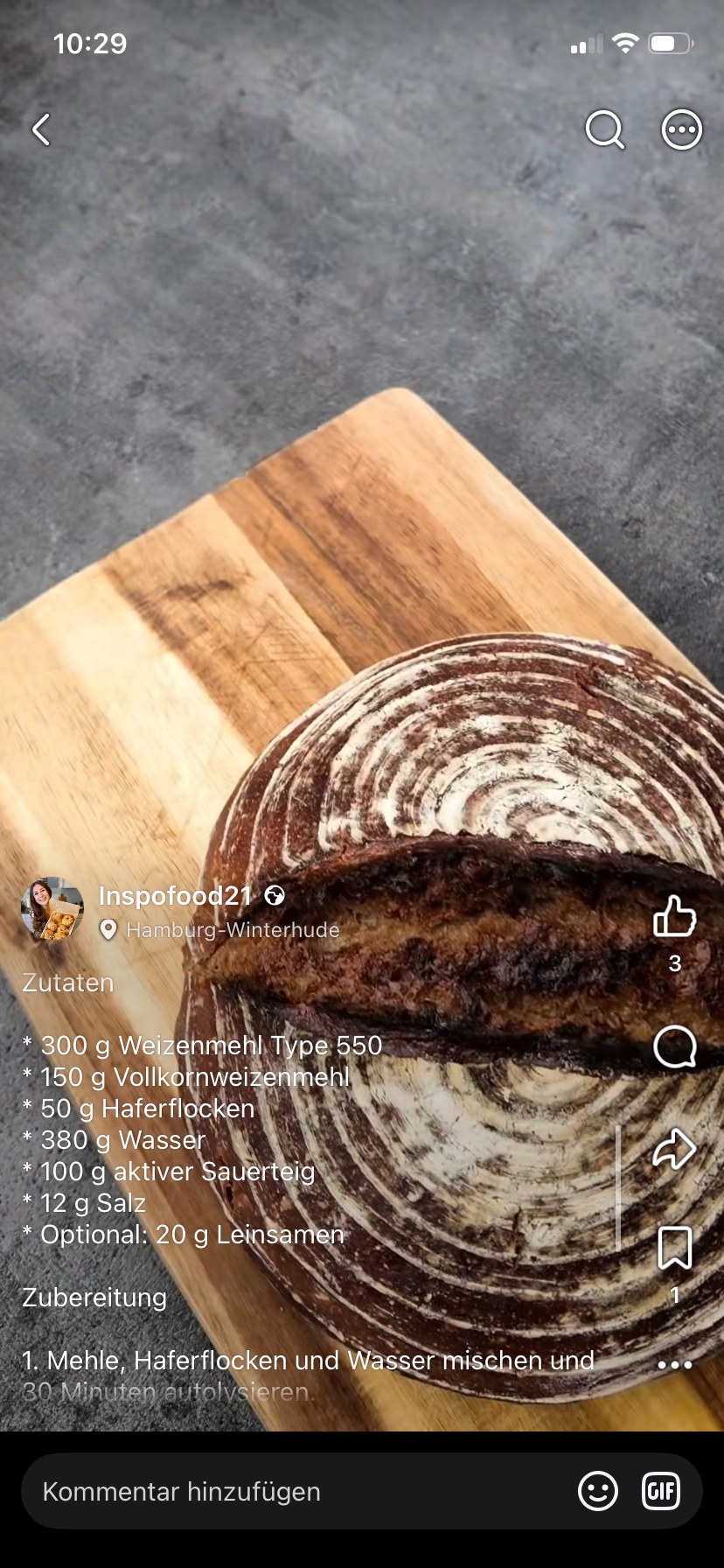Sauerteigbrot aus dem Gusseisentopf