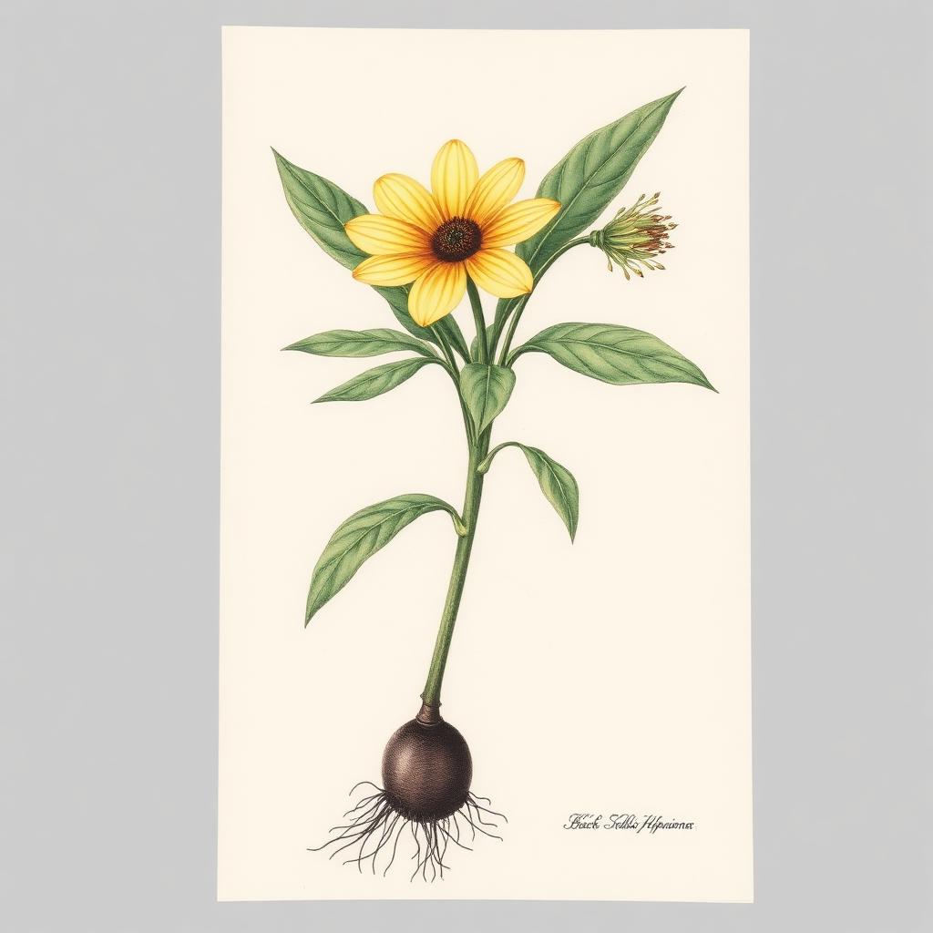 Schwarzwurzel – Botanische Illustration