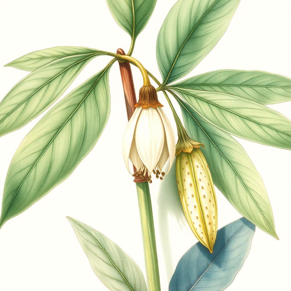 Sesam – Botanische Illustration