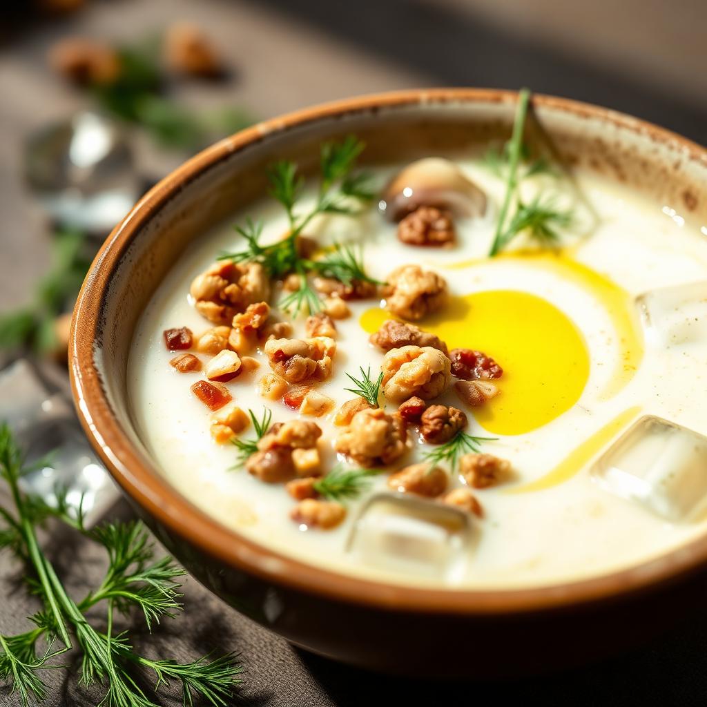 Tarator – bulgarische kalte Gurken-Joghurt-Suppe mit Walnuss