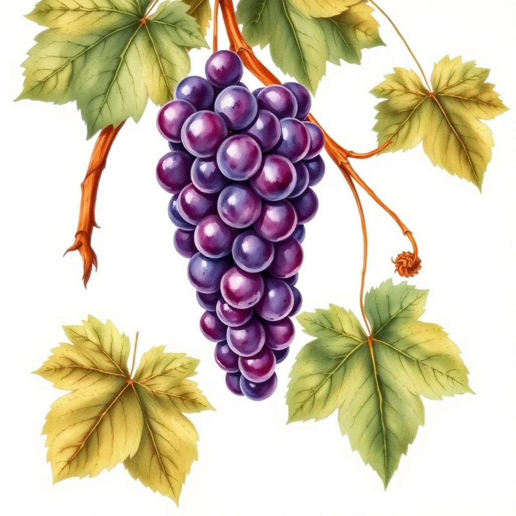 Weintrauben – Botanische Illustration